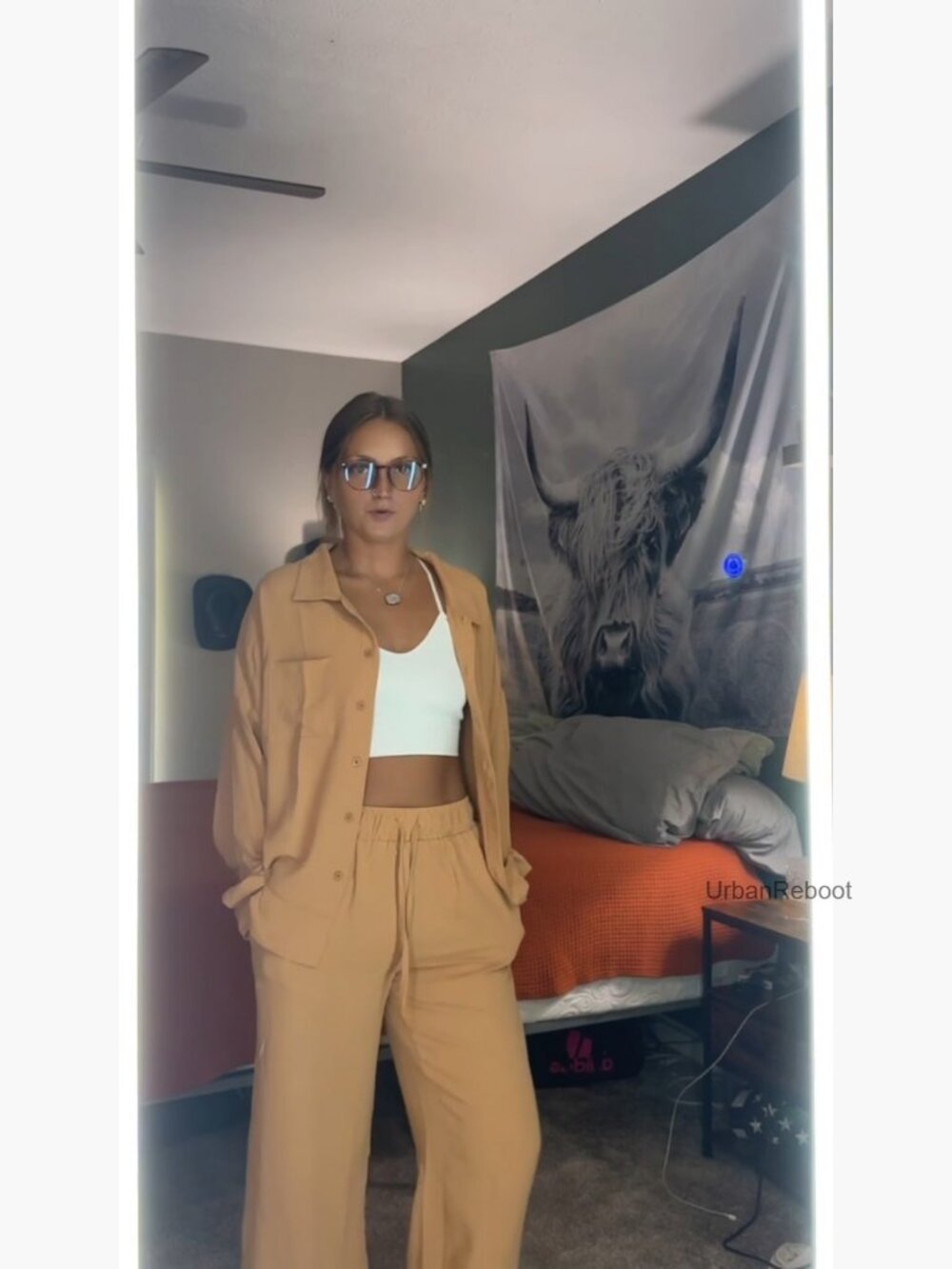 Womens Lounge Sets 2 Piece Outfits Button Down Shirt Wide Leg Pants Tracksuit - Picture 6 of 7
